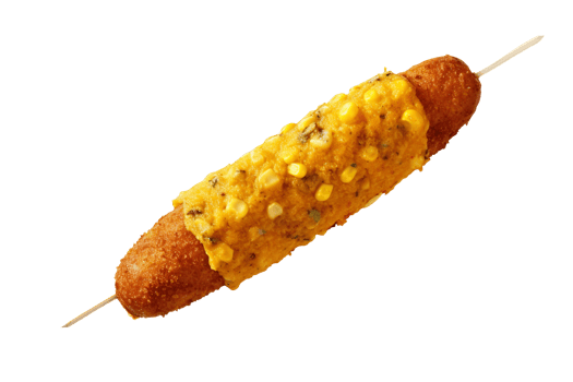 Fresh corn wrapped hot dog isolated on transparent background png