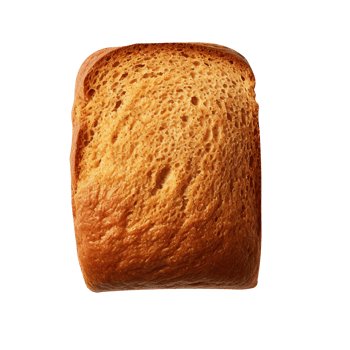 Freshly baked milky bread loaf isolated on transparent background png