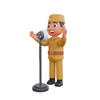 3d warrior character with indonesian independence day concept png