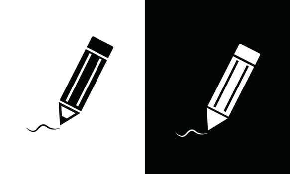 Pencil icon vector. Pencil silhouette. School supplies icon vector. Back to school concept. Learning and education icon. Flat vector in black and white.