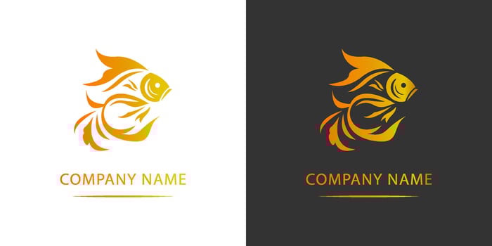 Golden fish vector logo of a goldfish for business company logo minimalist logo icon for company. Pro vector logo.