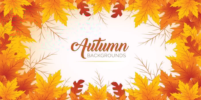 Autumn Leaves Background, Hand Drawn Flat Autumn Background, Maple Leaf Autumn Background vector