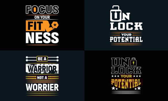 best  typography t shirt design for gym and fitness inspiration and motivation vector