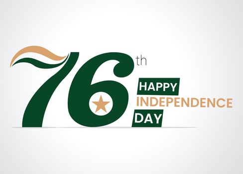 14 August 76 years Celebration of Pakistan Independence day vector