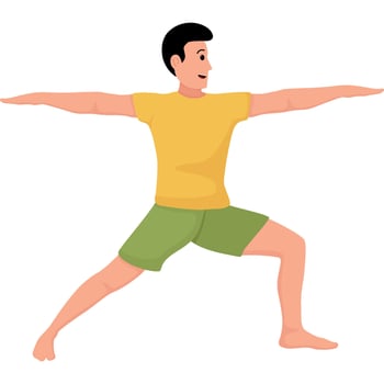 warrior yoga asana pose illustration vector
