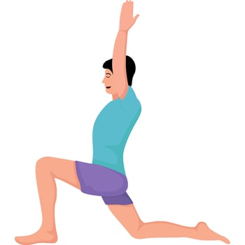Anjaneyasana yoga asana pose illustration vector