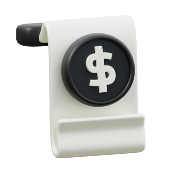 3d icon of a receipt. Finance Illustration. png
