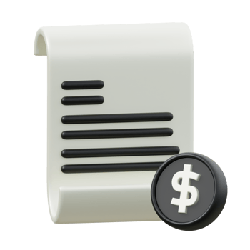 3d icon of a money bill. Finance Illustration. png