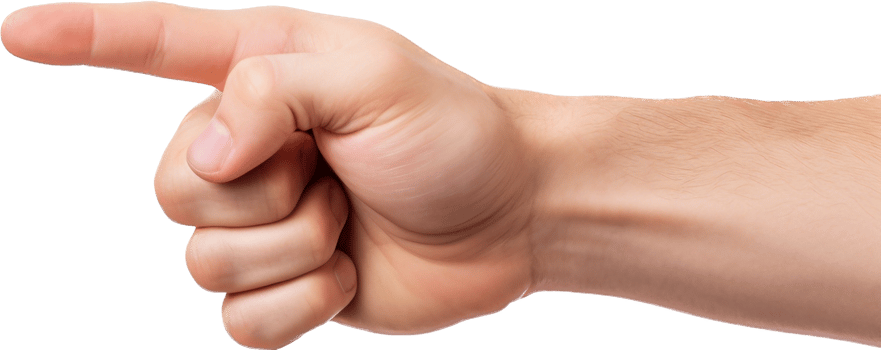 Pointing hand with . png