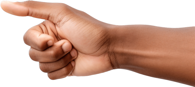 Pointing hand with . png