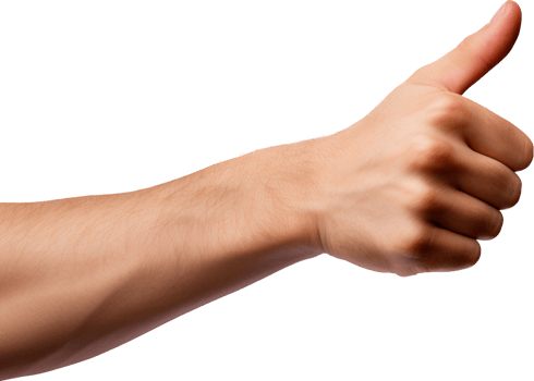 Pointing hand with . png