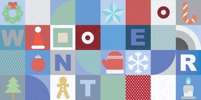 Abstract geometric mosaic pattern decorative ornament winter concept background vector illustration.