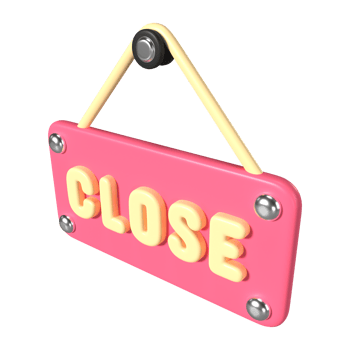 Close Sign 3D Illustration Icon png