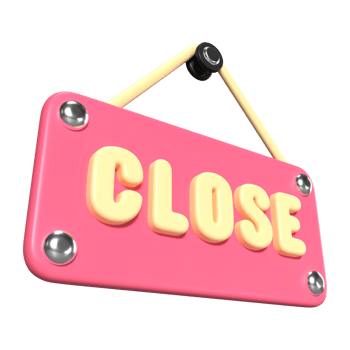 Close Sign 3D Illustration Icon png
