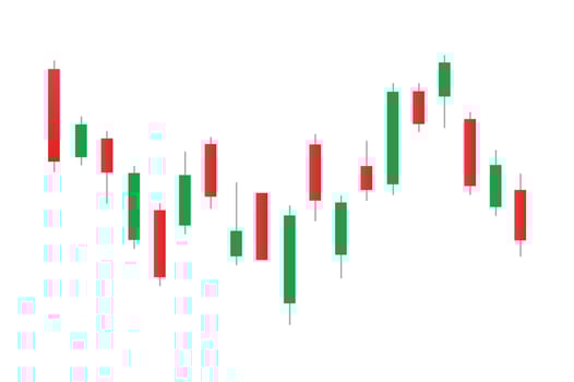 Stock market bar graph, candlestick chart, finance trade data, vector illustration.