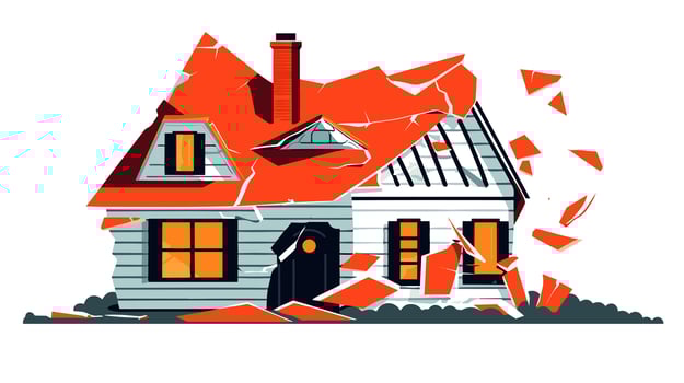 Symbolic Resilience Exploring the Broken House Banner Image vector
