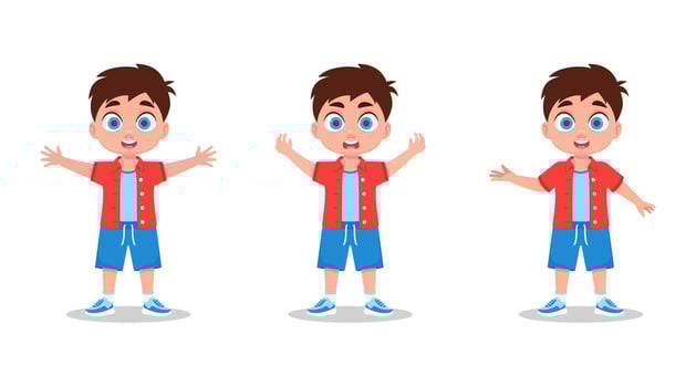 Set of cute boy emotions vector