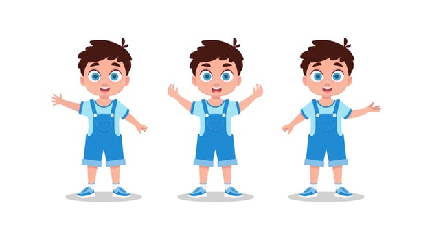 Set of cute boy emotions vector