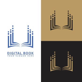 Book technology education vector logo icon.