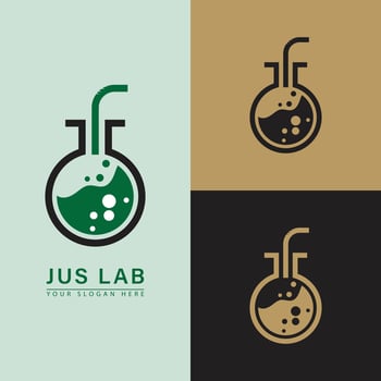 Lab juice vector logo icon.