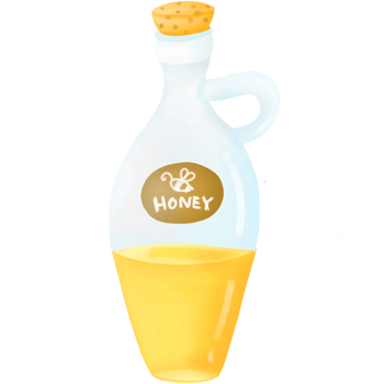 Honey in glass bottle png