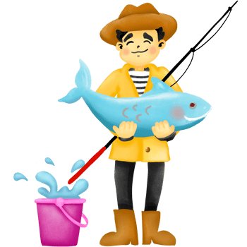 The fishing man png