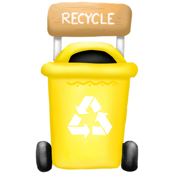 A yellow garbage png