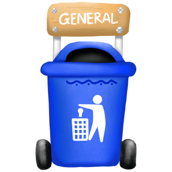 A blue garbage png