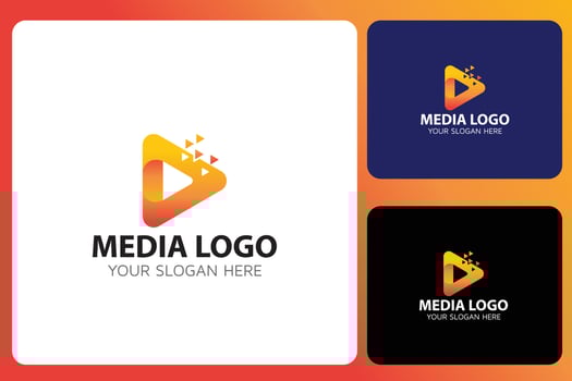 Media Play Logo Design Template vector