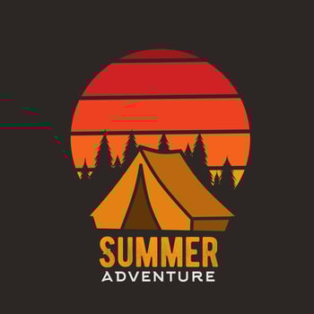 vector of summer camping adventure in nature perfect for print, etc