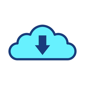 Cloud download icon isolate on white background vector