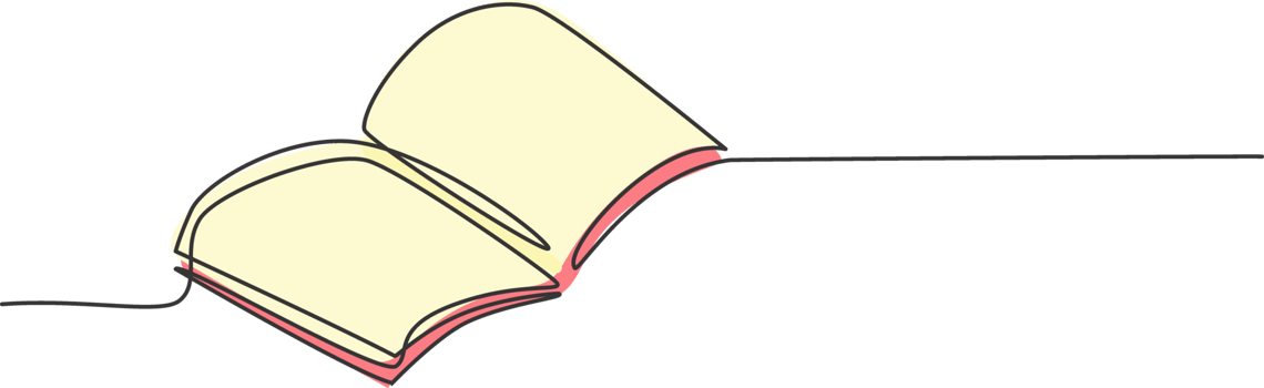 Single one line drawing of open text book for study. Back to school minimalist, education concept. Continuous simple line draw style design graphic illustration png
