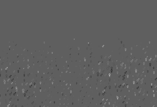 Light silver, gray vector texture with male, female icons.