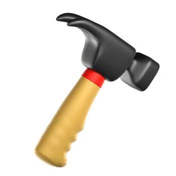 3d illustration. set of 3D hammer labor day icons. png