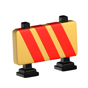 3d road barrier illustration. set of 3D labor day icons. png