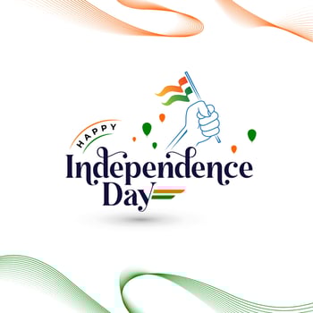 Happy Indian Independence day vector greeting with lettering
