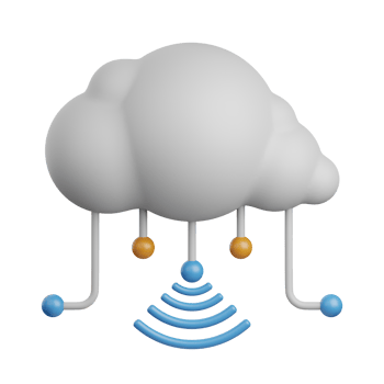 3d rendering cloud network isolated useful for cloud, network, computing, technology, database, server and connection design element png
