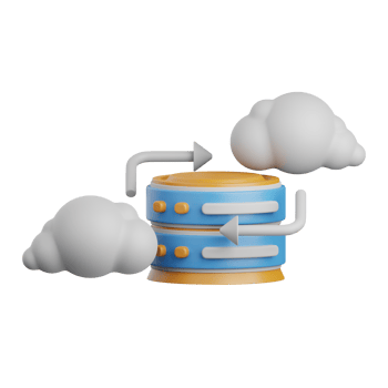 3d rendering cloud database isolated useful for cloud, network, computing, technology, database, server and connection design element png