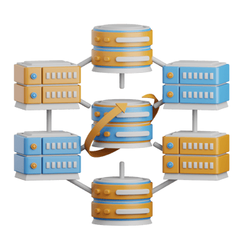 3d rendering data center isolated useful for cloud, network, computing, technology, database, server and connection design element png
