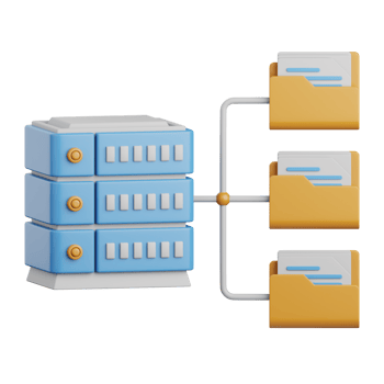 3d rendering database folder isolated useful for cloud, network, computing, technology, database, server and connection design element png
