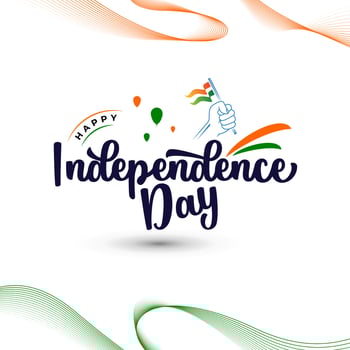 Happy Indian Independence day vector greeting with lettering