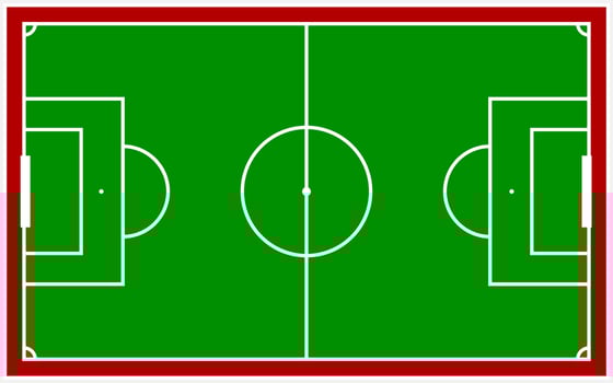 Football pitch background template. Vector illustration.