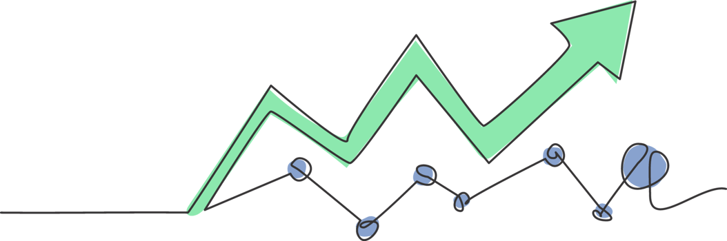 Single one line drawing of increasing profit business graph data. Business financial market growth minimal concept. Modern continuous line draw design graphic illustration png