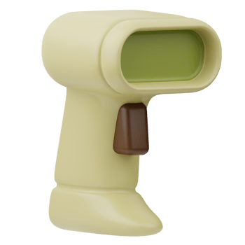 Bar-code Scanner Shopping market 3D Illustration png