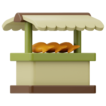 Fish Shopping market 3D Illustration png