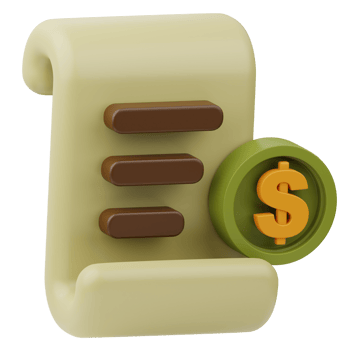 Receipt Shopping market 3D Illustration png