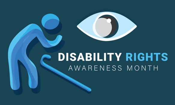 Disability Rights awareness month. background, banner, card, poster, template. Vector illustration.