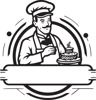 male chef logo in trendy and minimal style png