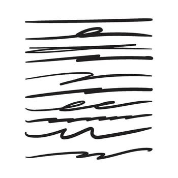 black hand drawn line collection vector