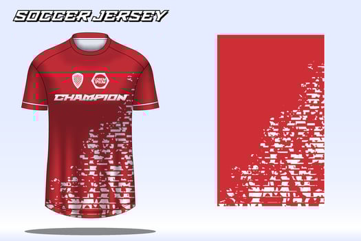 Soccer jersey sport t-shirt design mockup for football club vector